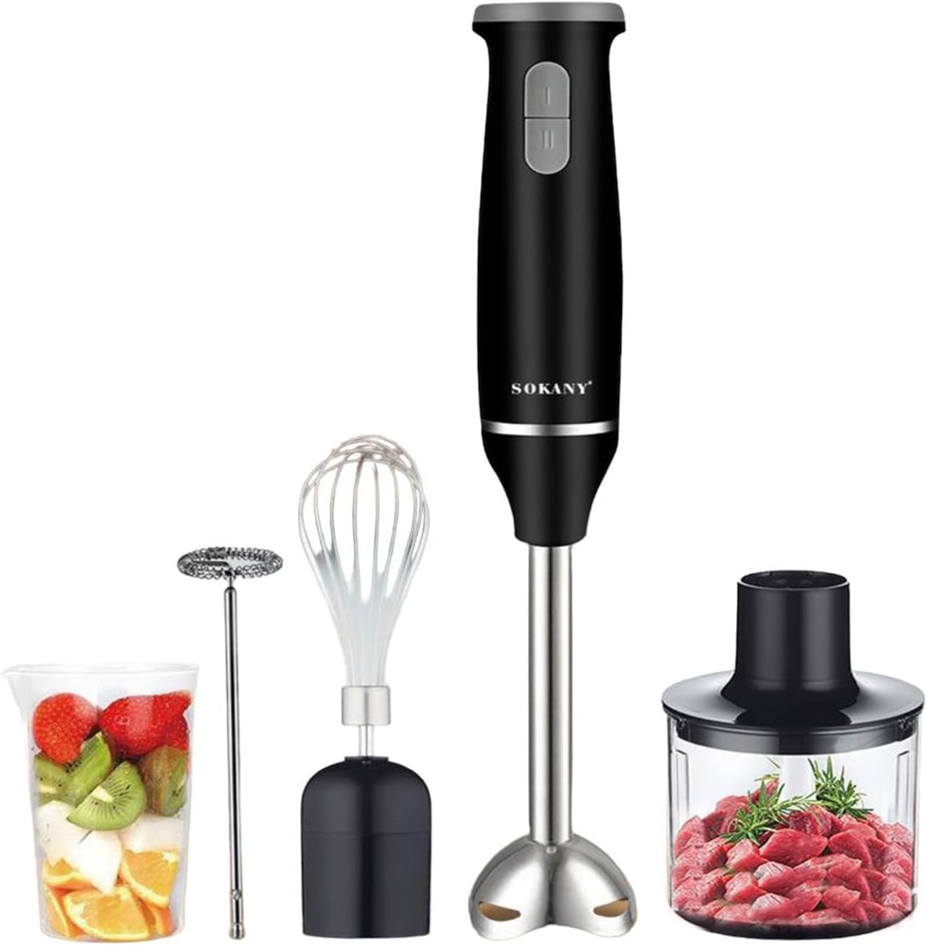 SokanyBlender Dore 5-në-1 me 800W Fuqi | Elegancë & Funksionalitet në Kuzhinën Tënde!