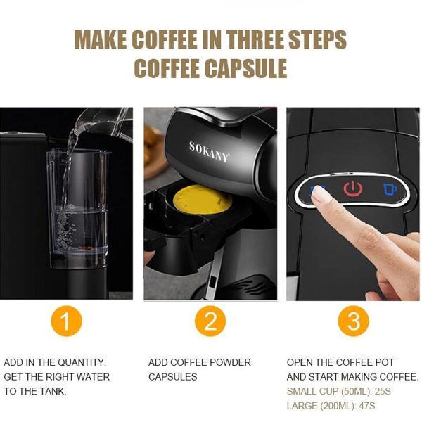 Makineria Sokany Capsule Coffee Machine - Image 6