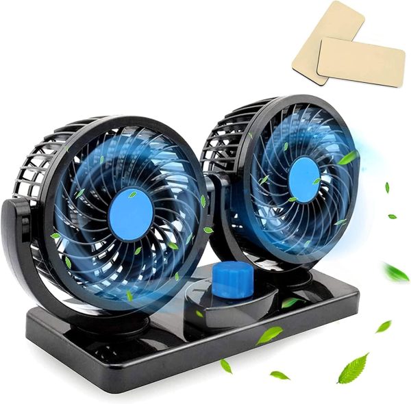 Ventilator Makine me Dy Koka – 12V, Rrotullim 360°, 2 Shpejtësi - Image 4