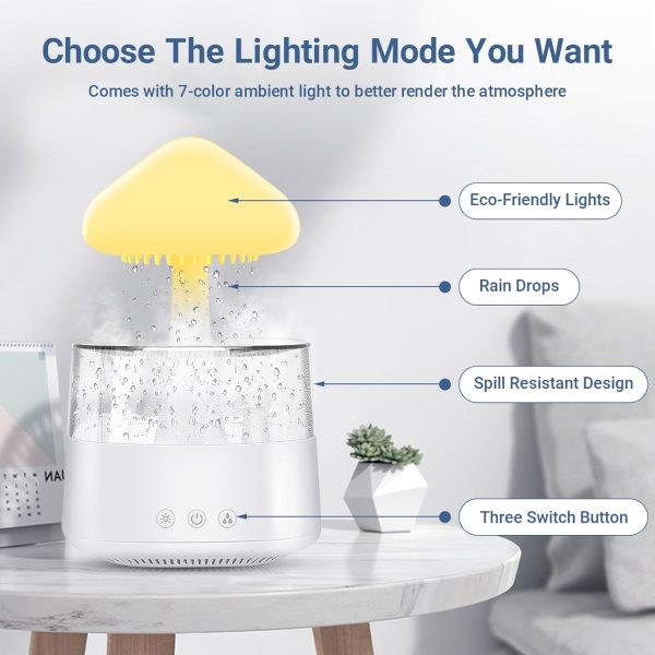 Lagështues Dekorativ në Formë Reje – Rain Cloud Humidifier - Image 7