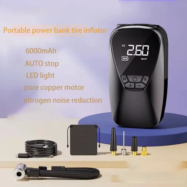 Pompë Portative Ajri për Goma 12V | Kompresor Mini për Makina - Image 2